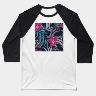 Boho Tropical Orchids Baseball T-Shirt